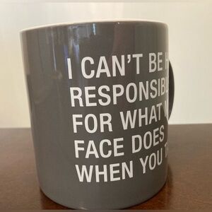 Gray Ceramic Coffee Mug with Large Handle